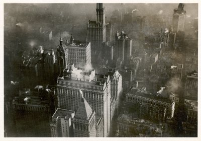 Foto aerea del centro di Manhattan, scattata dal LZ 127 Graf Zeppelin, New York 1928 da Photographer German