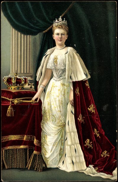 La regina Guglielmina dei Paesi Bassi con corona da Photographer German