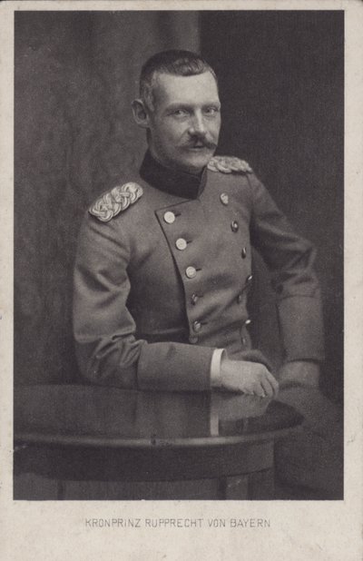 Principe ereditario Rupprecht di Baviera, comandante militare tedesco della Prima Guerra Mondiale (foto in b/n) da Photographer German