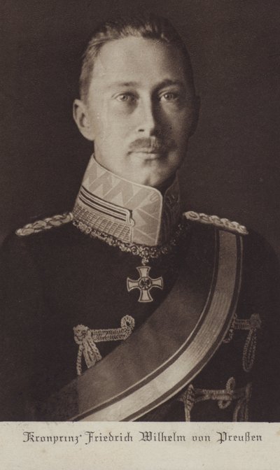 Principe ereditario Guglielmo, figlio maggiore del Kaiser Guglielmo II di Germania da Photographer German