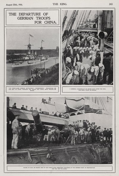 Partenza delle truppe tedesche per la Cina per sopprimere la Ribellione dei Boxer, agosto 1900 da Photographer German