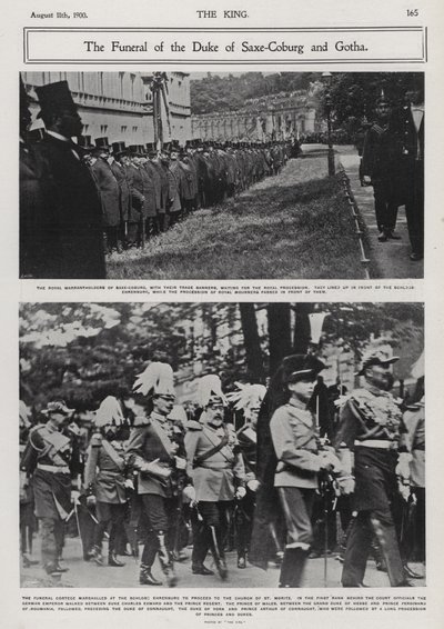 Funerale di Alfredo, Duca di Sassonia-Coburgo e Gotha, secondo figlio della Regina Vittoria e del Principe Alberto, Coburgo, Germania da Photographer German