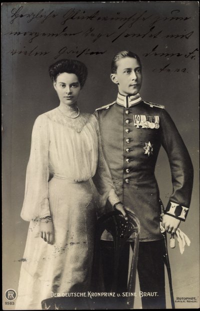 Principe ereditario tedesco con la sposa, Federico Guglielmo, RPH da Photographer German