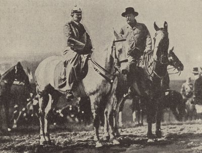 Il Kaiser Guglielmo II di Germania e il Presidente degli Stati Uniti Theodore Roosevelt osservano l