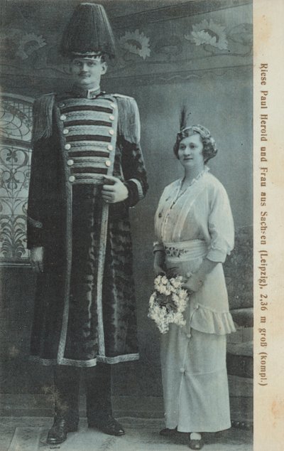 Paul Herold, gigante tedesco, e sua moglie da Photographer German