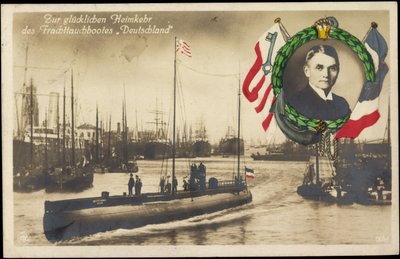 Ritorno della barca da immersione cargo Germania, U Boat da Photographer German