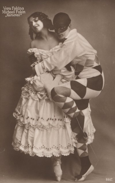Ballerini russi Vera Fokina e Michel Fokine in Carnaval, c1910 da Photographer German
