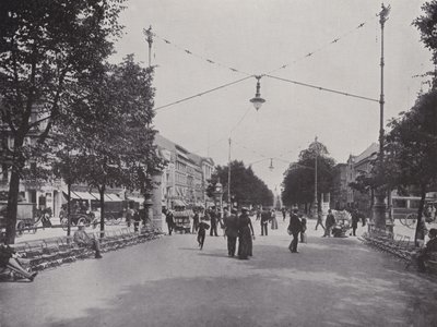 Unter den Linden, Mittelallee e vista sul monumento a Federico il Grande da Photographer German