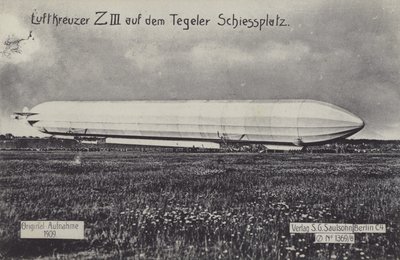 Zeppelin LZ III sul poligono di tiro di Tegel, Berlino da Photographer German