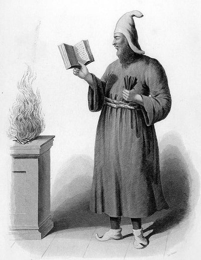 Sommo sacerdote dei Guebri. (Adoratori del fuoco), inciso da Le Conte, da 