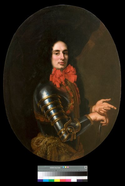 Ritratto di gentiluomo con armatura e sciarpa rossa da Pier Francesco Cittadini