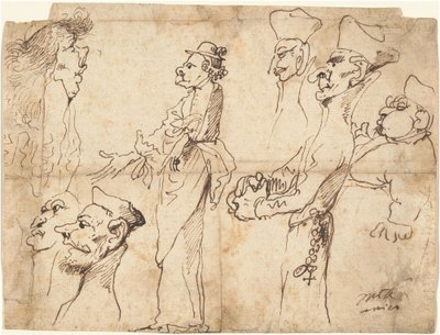 Caricature di Chierici e Preti da Pier Francesco Mola