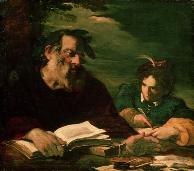 Omero che detta il suo poema da Pier Francesco Mola