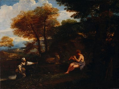 Paesaggio con pastore e pastorella da Pier Francesco Mola