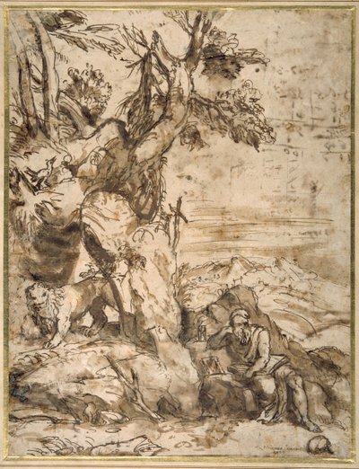 San Girolamo che legge nel deserto, dopo Tiziano da Pier Francesco Mola