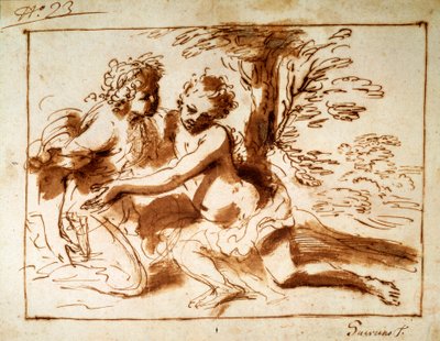 Due figure in un paesaggio, XVII secolo da Pier Francesco Mola