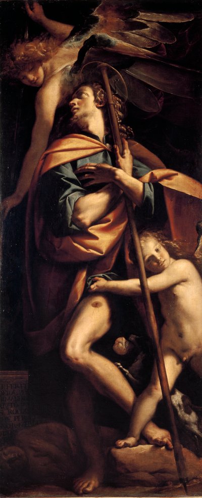 San Rocco Il santo porta il bubone della peste sulla gamba da Pier Francesco Morazzone