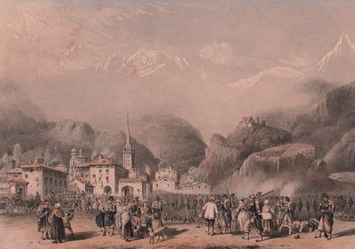 Bivacco delle truppe francesi a Susa, Piemonte da Blaise Nicolas Le Sueur
