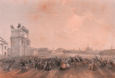 Ingresso di Vittorio Emanuele II e Napoleone II a Milano, Lombardia da Blaise Nicolas Le Sueur