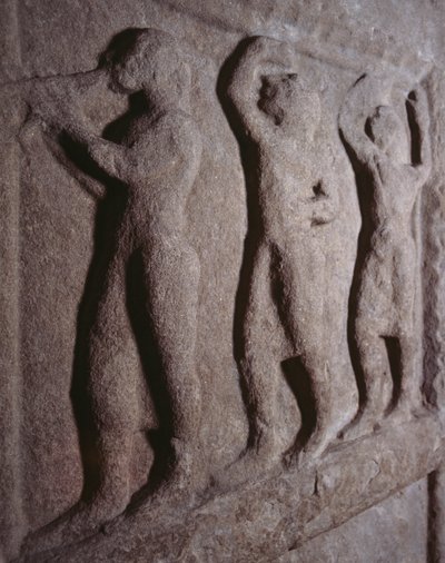 Musicisti, dettaglio dalla stele funeraria di Pontassieve, Toscana, civiltà etrusca, V secolo a.C. da Blaise Nicolas Le Sueur