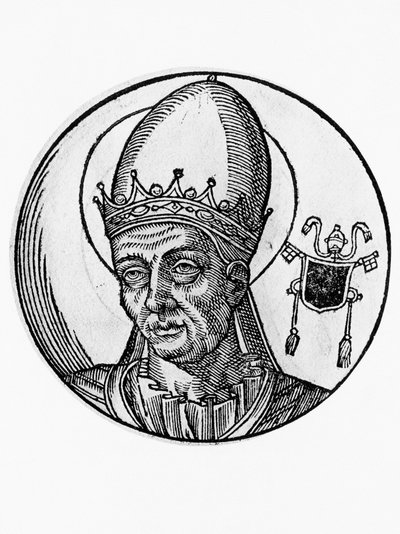 Ritratto di Benedetto I (Benedictus Bonosus, morto 579), 62º Papa della Chiesa Cattolica dal 575 (incisione) da Blaise Nicolas Le Sueur
