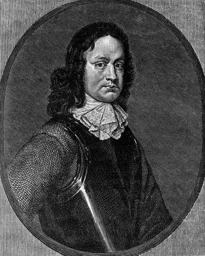Ritratto di John Hampden, politico inglese, incisione da Blaise Nicolas Le Sueur