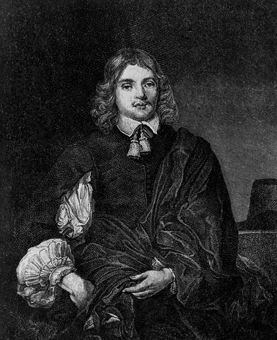 Ritratto di Lucius Cary, 2° Visconte Falkland, autore, politico e soldato inglese, Segretario di Stato dal 1642 al 1643, incisione da Blaise Nicolas Le Sueur