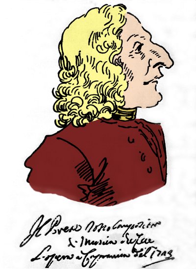 Antonio Vivaldi (1678 - 1741), Caricatura di Pierre Leone Ghezzi (1674 - 1755) da Pier Leone Ghezzi
