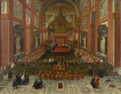 Benedetto XIII presiede il Sinodo Provinciale Romano del 1725, Basilica di San Giovanni in Laterano da Pier Leone Ghezzi