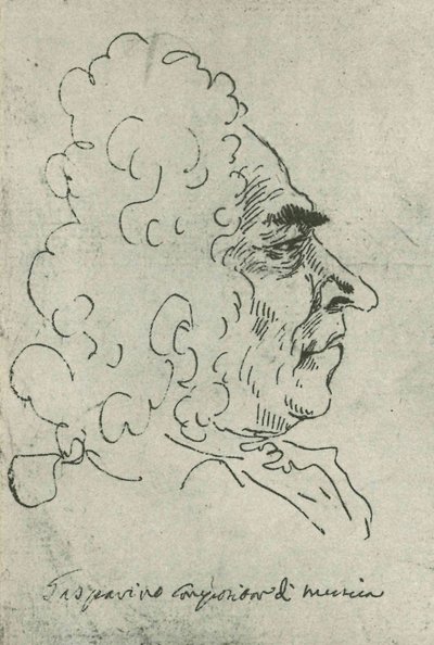 Francesco Gasparini (by Pier Leone Ghezzi) Rom, Bibl Vat - Codici Ottoboniani latini 3113, fol8 da Pier Leone Ghezzi