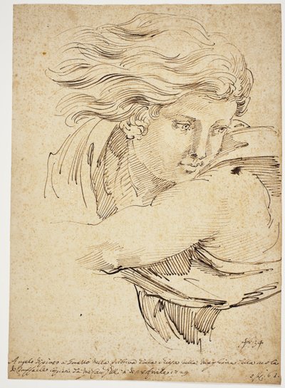 Testa di un angelo; dopo Raffaello da Pier Leone Ghezzi