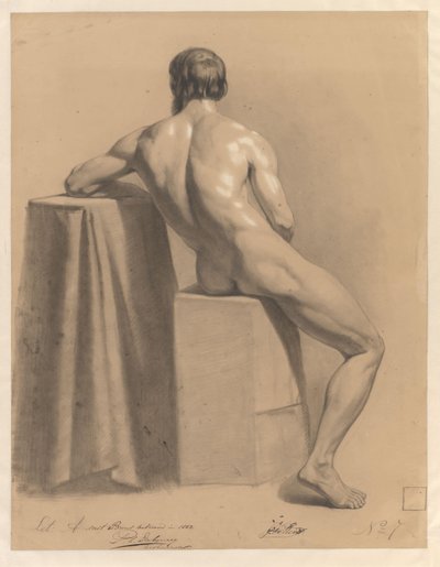 Figura maschile nuda in piedi, vista di schiena da Pier Pander