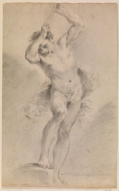Studio di un giovane uomo nudo con le braccia sollevate davanti alla testa da Pier Paolo Varotti