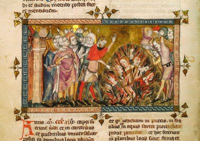 Rogo degli ebrei nel 1349. Miniatura da: Tractatus quartus di Gilles de Muisit, ca 1353 da Pierart dou Tielt
