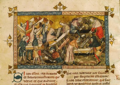 La sepoltura delle vittime della peste a Tournai, ca 1353 da Pierart dou Tielt