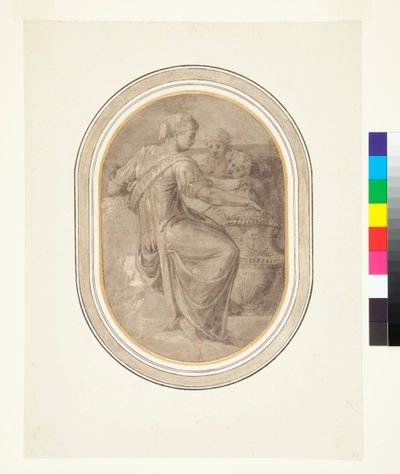Una Sibilla con un Vaso e Due Putti, c.1540s da Piero (attr. to) Ligorio
