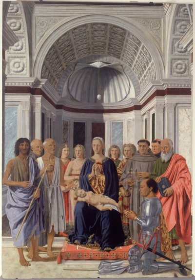 Madonna col Bambino e Santi, Angeli e Federico da Montefeltro da Piero dellaFrancesca