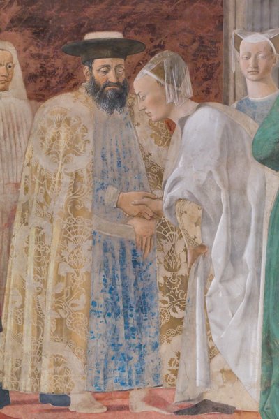 Adorazione della Croce e incontro tra Salomone e la Regina di Saba (dettaglio) da Piero della Francesca