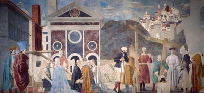 Dettaglio dalla Leggenda della Vera Croce che mostra la scoperta e la verifica della Vera Croce da Piero della Francesca