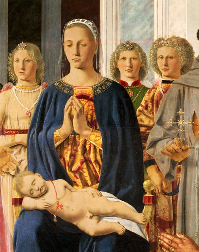 Madonna e Bambino circondati da angeli (dettaglio) da Piero della Francesca