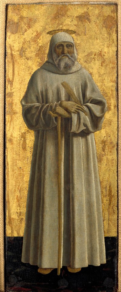 Polittico della Misericordia: la Vergine della Misericordia, circondata da santi (dettaglio raffigurante San Benedetto da Norcia). Dipinto su legno di Piero della Francesca (1415/20-1492) 1445-1460 Sansepolcro, Pinacoteca Comunale da Piero della Francesca