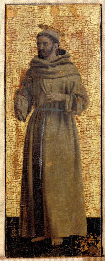Polittico della Misericordia: la Vergine della Misericordia, circondata da santi. Dettaglio che rappresenta San Francesco d