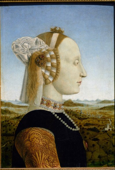 Ritratto di Battista Sforza, moglie di Federico da Montefeltro, c.1465 da Piero della Francesca