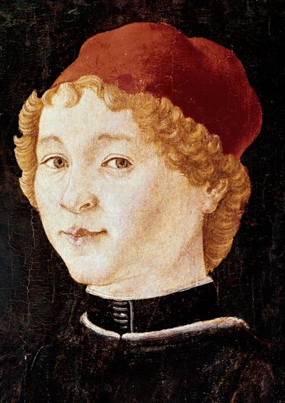 Ritratto di un giovane con cappello rosso Probabilmente Piero della Francesca da Piero della Francesca