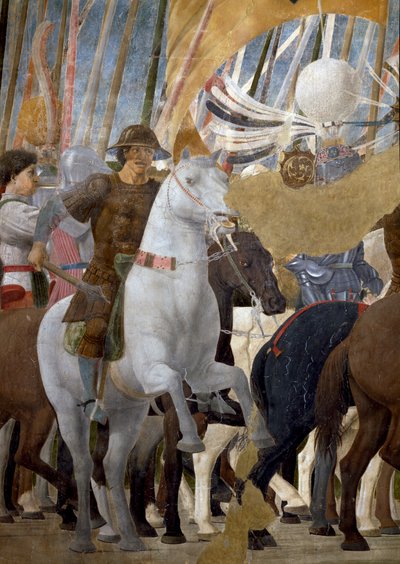 La leggenda della Vera Croce (dettaglio della vittoria di Costantino al Ponte Milvio) da Piero della Francesca