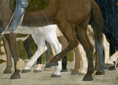 La leggenda della Vera Croce (dettaglio dei piedi dei cavalli) da Piero della Francesca