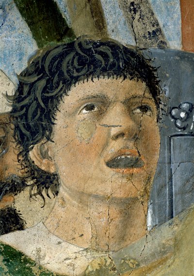 La leggenda della Vera Croce (dettaglio di un uomo che grida) da Piero della Francesca