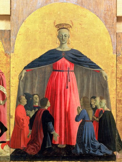 La Madonna della Misericordia, pannello centrale della pala della Misericordia (dettaglio) da Piero della Francesca
