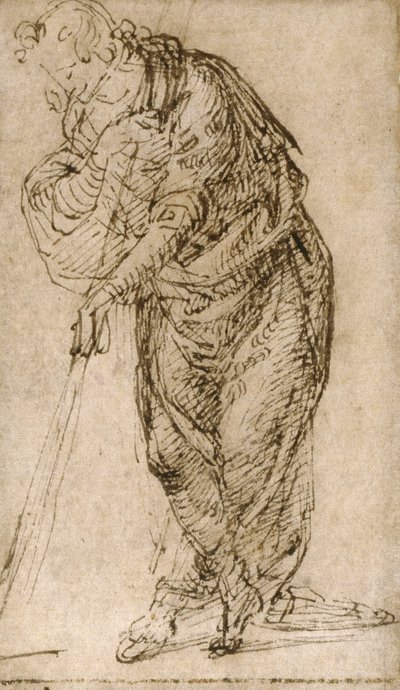 Figura in piedi appoggiata a un bastone da Piero di Cosimo