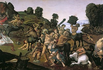 La lotta tra i Lapiti e i Centauri, (dettaglio dei Centauri che attaccano i Lapiti) c.1490s da Piero di Cosimo